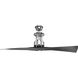 Spafford 56 inch Polished Chrome with Black Blades Ceiling Fan