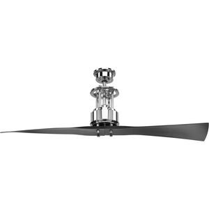 Spafford 56 inch Polished Chrome with Black Blades Ceiling Fan