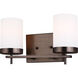 Reading 2 Light 14 inch Brushed Oil Rubbed Bronze Bath Vanity Wall Light