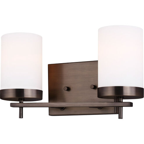 Reading 2 Light 14 inch Brushed Oil Rubbed Bronze Bath Vanity Wall Light