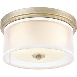 Mifflin 2 Light 13 inch Aged Silver Flush Mount Ceiling Light