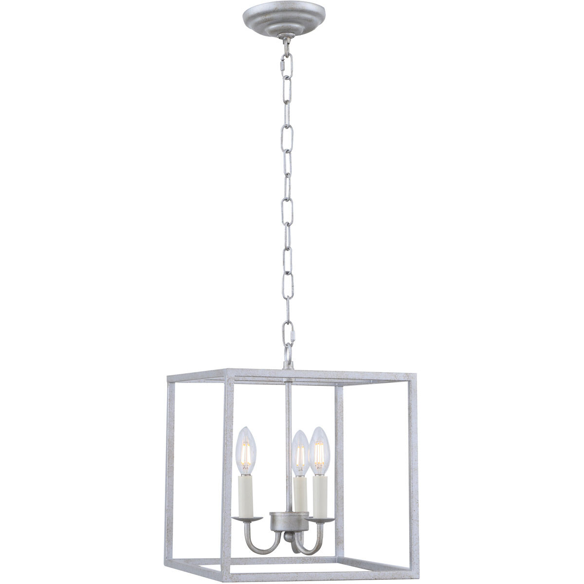 Oyster Bay 3 Light 12 inch Vintage Silver Pendant Ceiling Light
