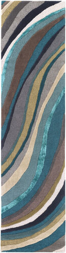 Olean 96 X 24 inch Blue Rug, Runner