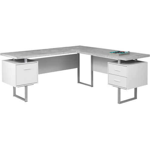 Ramapo 71 X 71 inch Grey and Silver Computer Desk