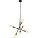 Newtown 6 Light 17 inch Black and Brass Pendant Ceiling Light