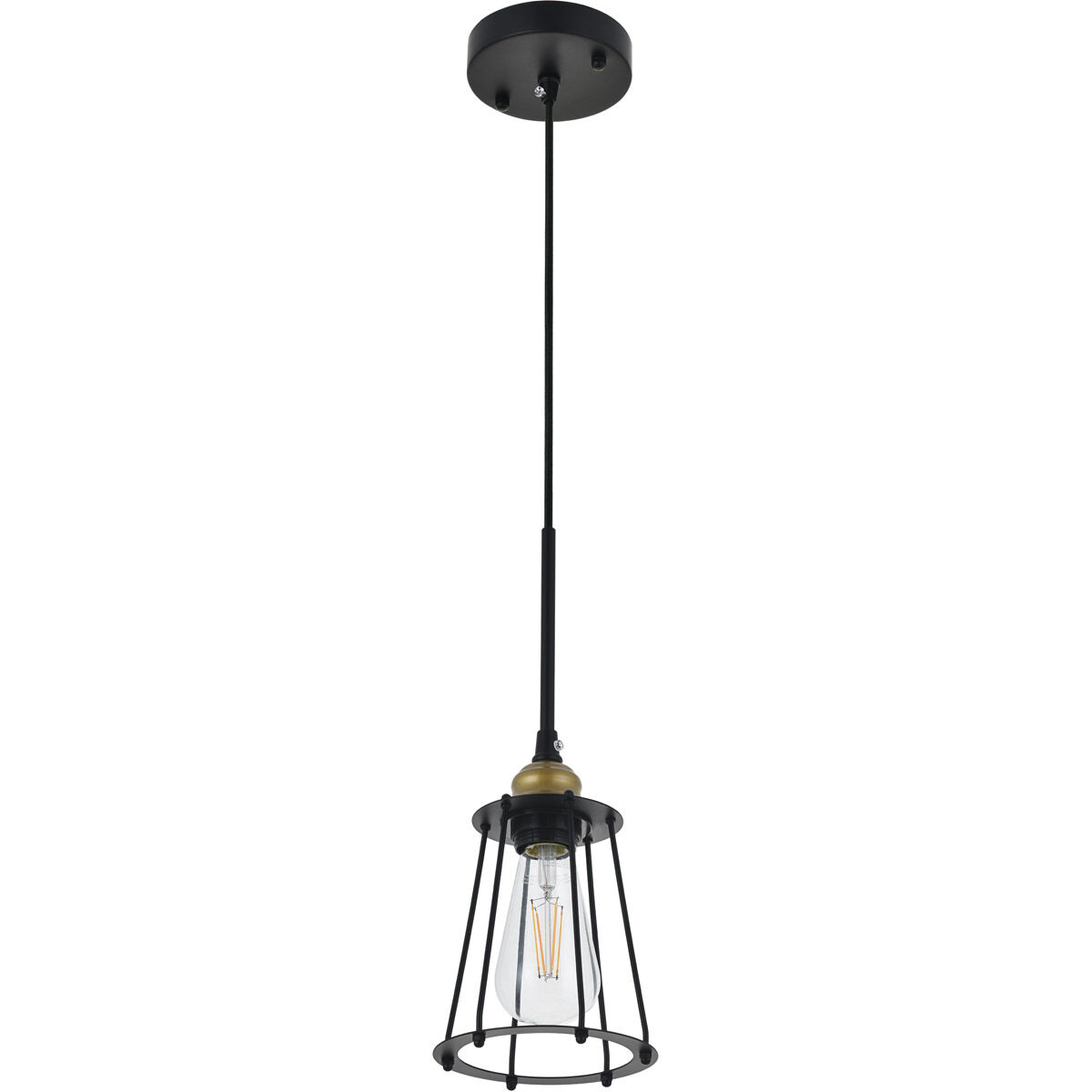 Phoenixville 1 Light 5.3 inch Brass and Black Pendant Ceiling Light