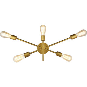 Newtown 5 Light 25 inch Brass Wall Sconce Wall Light