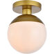 Oyster Bay 1 Light 8 inch Brass Flush Mount Ceiling Light