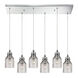 Union 6 Light 9 inch Polished Chrome Mini Pendant Ceiling Light, Rectangular