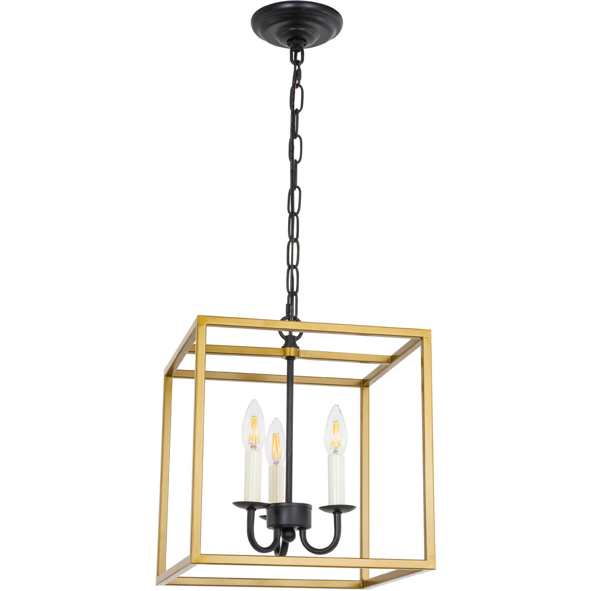 Oyster Bay 3 Light 12 inch Brass and Black Pendant Ceiling Light