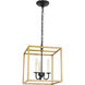 Oyster Bay 3 Light 12 inch Brass and Black Pendant Ceiling Light