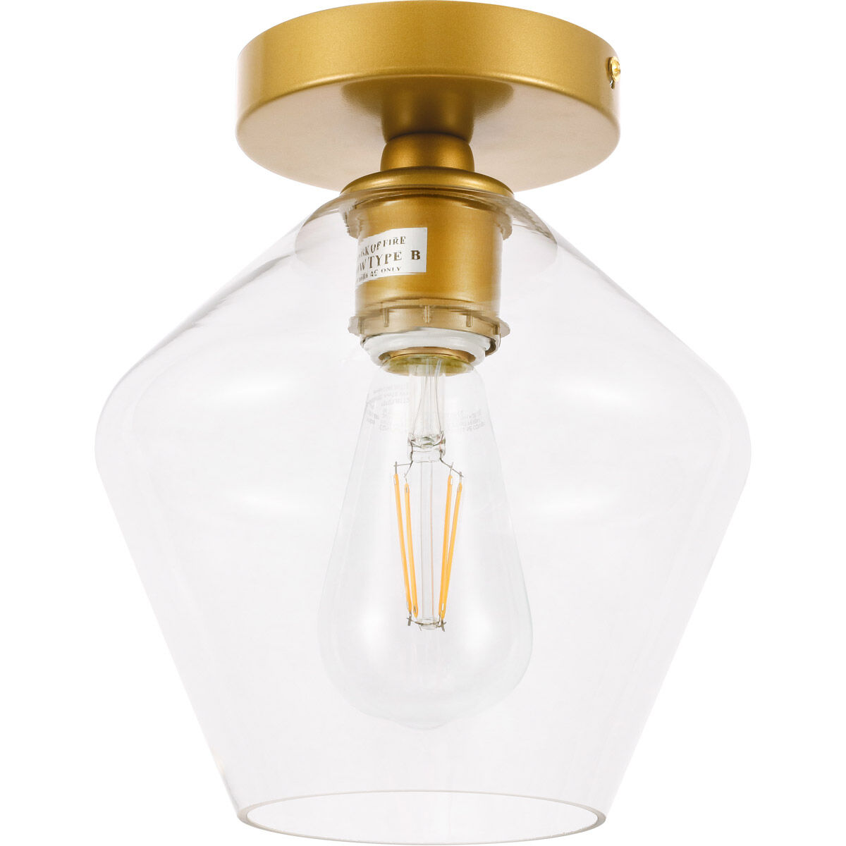 Rochester 1 Light 8 inch Brass Flush Mount Ceiling Light