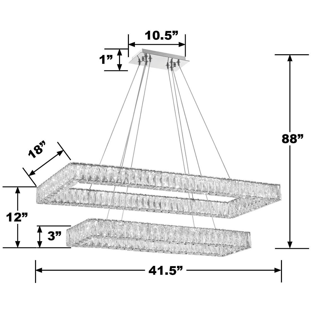 Dickinson 1 Light 41.5 inch Chrome Chandelier Ceiling Light