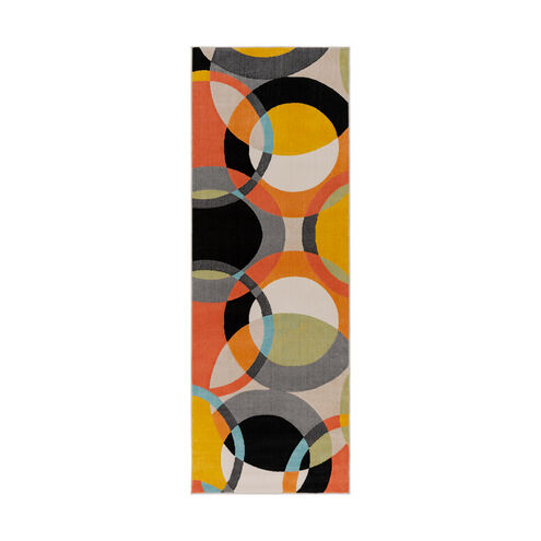 Islip 67 X 47 inch Mustard/Coral/Beige/Black/Aqua Rugs, Rectangle