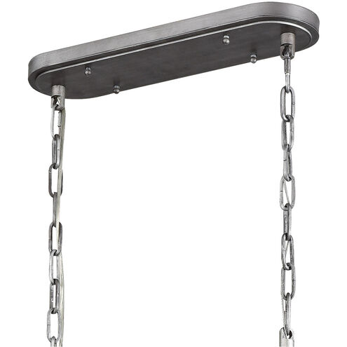 Jeddo 6 Light 51 inch Weathered Zinc with Polished Nickel and Clear Chandelier Ceiling Light