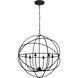Addison 6 Light 22.5 inch Black Chandelier Ceiling Light