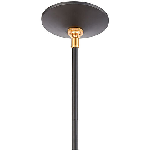 Pomfret 1 Light 7 inch Matte Black with Brushed Brass Mini Pendant Ceiling Light