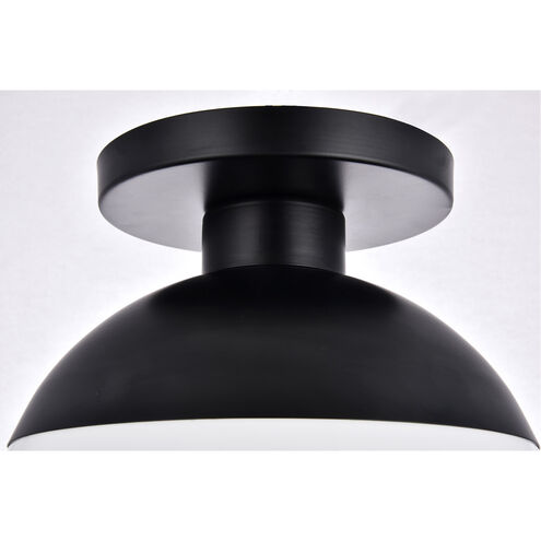 Oyster Bay 1 Light 12 inch Black Flush Mount Ceiling Light