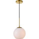 Huntington 1 Light 8 inch Brass Pendant Ceiling Light