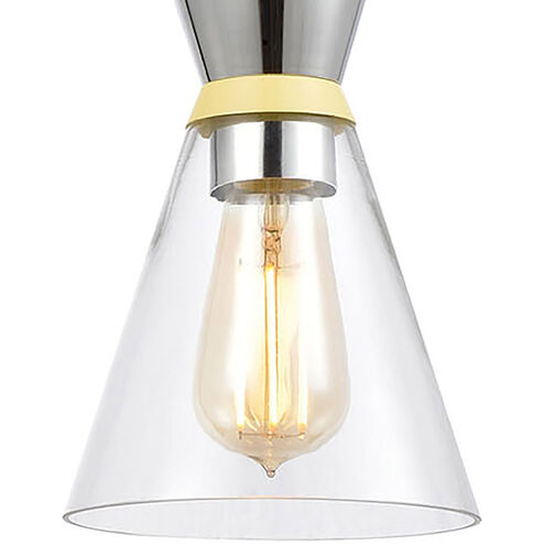Pomfret 1 Light 6 inch Polished Chrome with Yellow and Clear Mini Pendant Ceiling Light