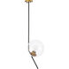 Monroe 1 Light 10 inch Black and Brass Pendant Ceiling Light