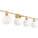 Syracuse 4 Light 38 inch Brass Wall sconce Wall Light