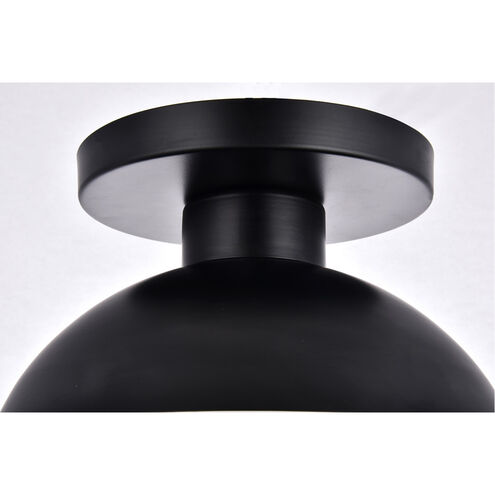 Oyster Bay 1 Light 12 inch Black Flush Mount Ceiling Light