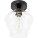 Rochester 1 Light 8 inch Black Flush Mount Ceiling Light