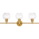 Syracuse 3 Light 28 inch Brass Wall sconce Wall Light