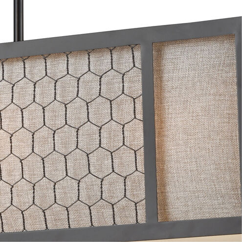 Nyack 4 Light 35 inch Oil Rubbed Bronze with Oatmeal and White Chandelier Ceiling Light