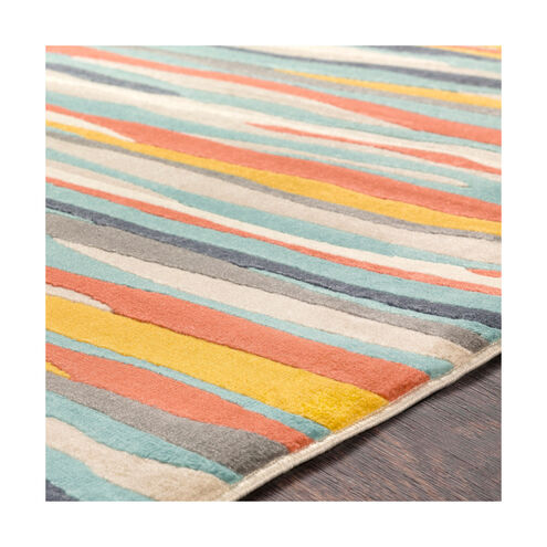 Islip 87 X 63 inch Aqua/Charcoal/Coral/Mustard/Light Gray/Beige/Taupe Rugs, Rectangle