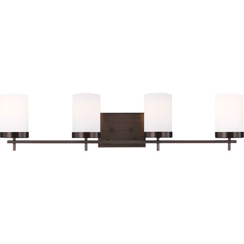 Reading 4 Light 34 inch Brushed Oil Rubbed Bronze Bath Vanity Wall Light