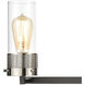 Wilkins 3 Light 23 inch Matte Black with Polished Nickel Vanity Light Wall Light