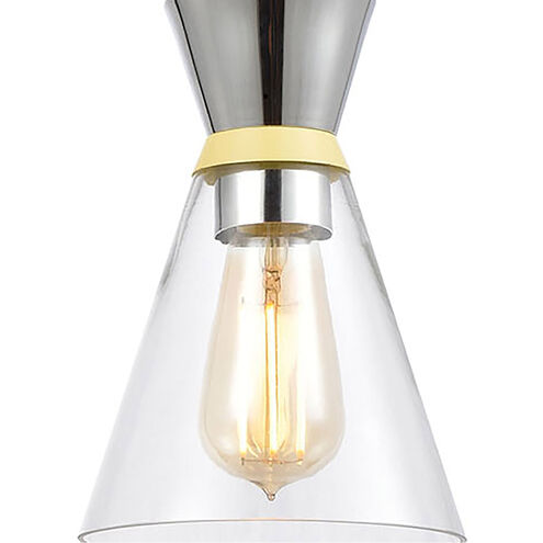 Pomfret 1 Light 6 inch Polished Chrome with Yellow and Clear Mini Pendant Ceiling Light