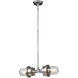 Pikeland 2 Light 21 inch Weathered Zinc with Satin Nickel Linear Chandelier Ceiling Light