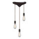 Greece 3 Light 10 inch Oil Rubbed Bronze Multi Pendant Ceiling Light