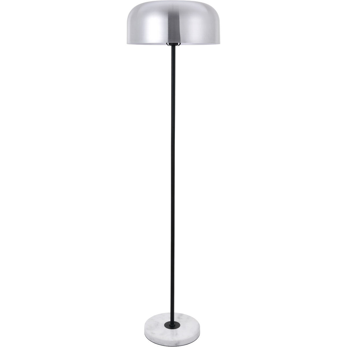 Peru 63 inch 40 watt Brushed Nickel and Black with White Marble Floor lamp Portable Light