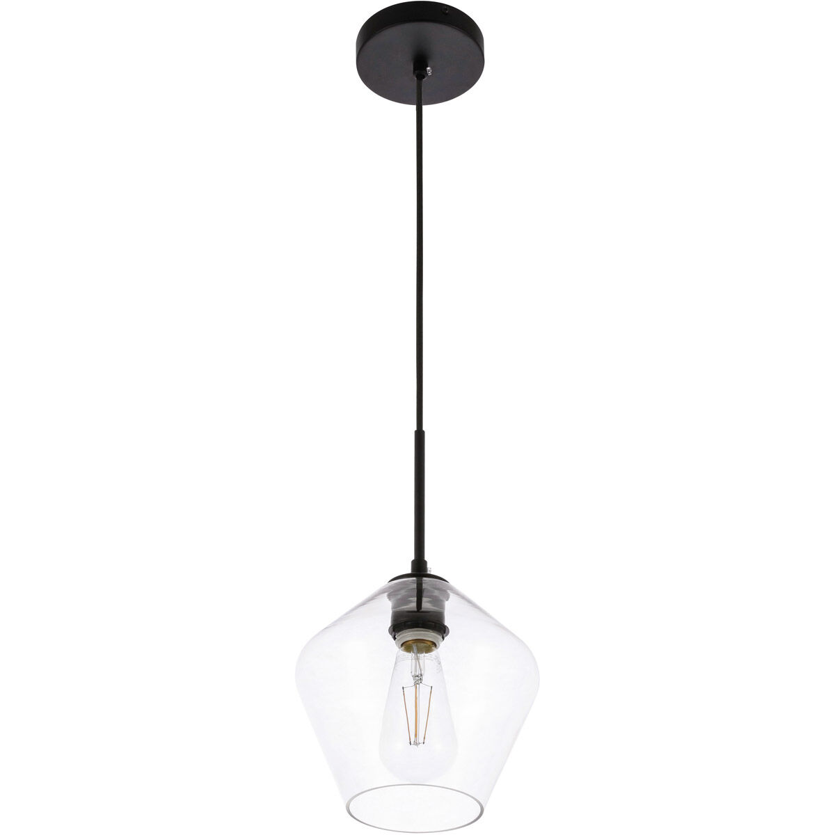Rochester 1 Light 8 inch Black Pendant Ceiling Light