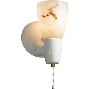 Euro Classics 1 Light 6.25 inch Polished Brass and White Crackle Wall Sconce Wall Light