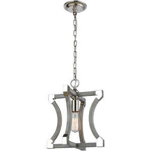 Sherman 1 Light 12 inch Polished Nickel with Gray Mini Pendant Ceiling Light