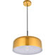 Amity 1 Light 13.8 inch Satin Gold Pendant Ceiling Light