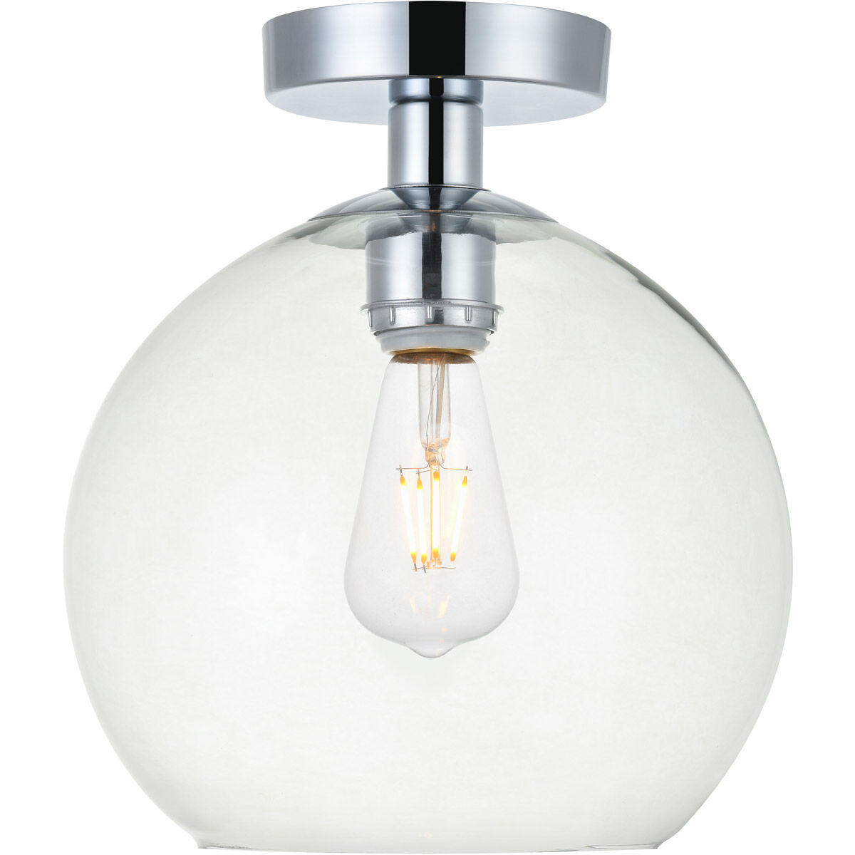 Huntington 1 Light 10 inch Chrome Flush Mount Ceiling Light