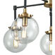 Altoona 5 Light 23 inch Matte Black with Antique Gold Chandelier Ceiling Light