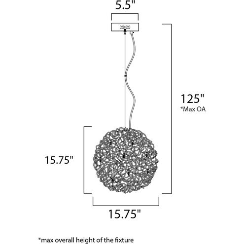 Romulus LED 15.75 inch Polished Chrome Single Pendant Ceiling Light