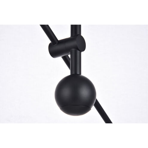 Newtown 6 Light 42 inch Black and Brass Pendant Ceiling Light