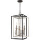 Monaca 6 Light 19 inch Charcoal with Satin Nickel Pendant Ceiling Light