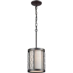 Nyack 1 Light 9 inch Oil Rubbed Bronze with White Mini Pendant Ceiling Light