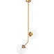 Monroe 2 Light 8 inch Brass Pendant Ceiling Light