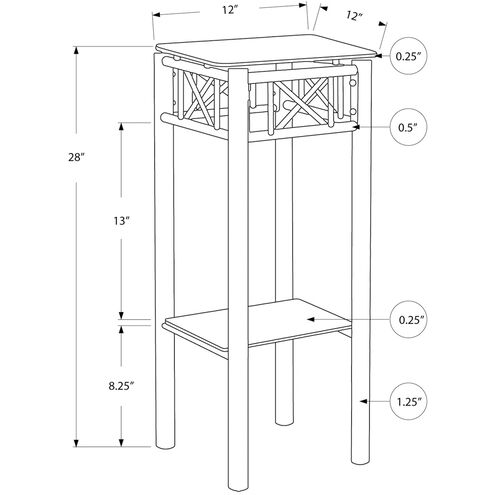 Downingtown Black and Clear Accent Table or Plant Stand