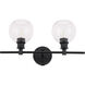 Syracuse 2 Light 19 inch Black Wall sconce Wall Light